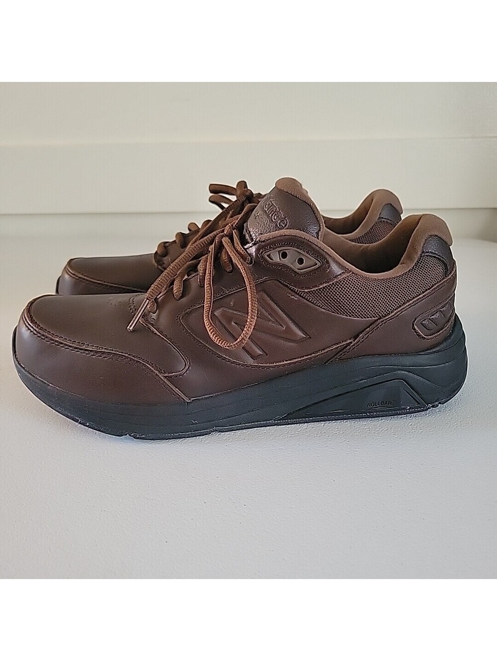 New Balance 928V3 Mens 8 D Walking Shoes Brwn Leather MW928BR2 No Insoles